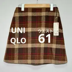 127【未使用タグ付】UNIQLO ウールブレンドミニスカート ウエスト61