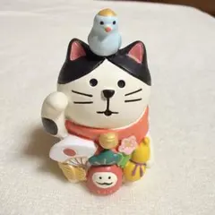 【美品】デコレ コンコンブル 招き猫 青い鳥 福だるま 縁起物 フィギュア