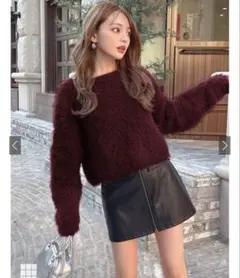 grl フェザーショート丈ニットトップス an1445