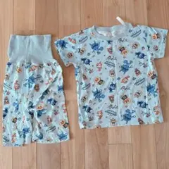 100センチ☆半袖　腹巻き付きズボン　パジャマ　上下セット　ダダンダン