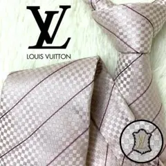 LOUIS VUITTON ネクタイ　ピンク　チェック　ストライプ　LVのサムネイル
