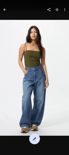 UNIQLO　バギーカーブジーンズ　67Blue　ウエスト24(61cm)