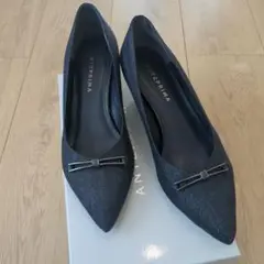 ANTEPRIMA 23.5 デニム ダークブルー ポインテッドトゥパンプス