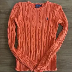 Polo Ralph Lauren オレンジ ケーブルニットセーター