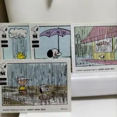 スヌーピーミュージアムステッカー ハッピーレイン　限定　非売品　4枚