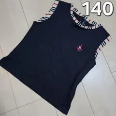 【140】バーバリー　子供服　キッズ　ノースリーブカットソー　チェック　ブラックのサムネイル