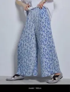 本日削除⭐︎パンツ オリジナルプリントプリーツワイドパンツ レディース