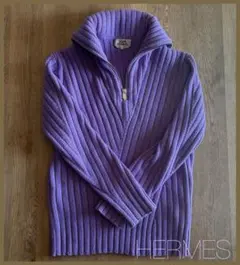 HERMES カシミヤ100% ニット セーター M 国内正規 ZIP ジップ