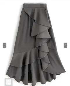アシンメトリーチュールフリルスカート