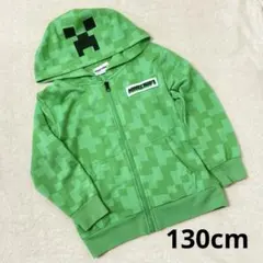 マインクラフト　マイクラ　クリーパー　パーカー　ジップアップパーカー　130