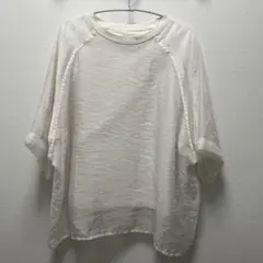 オーガンジー　半袖 Tシャツ ホワイトのサムネイル