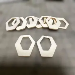 六角形 ウッドパーツ 10個セット ハンドメイド素材