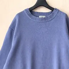 エルエルビーン　コットンニット　無地　ライトブルー　L