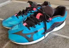 ミズノ　Mizuno スニーカー　23.5センチ　運動靴 青/黒/ピンク　こども