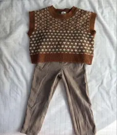 3点セット 通学 外遊び サマンサ 120cm ベスト パンツ キュロット 春