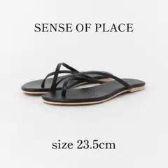 SENSE OF PLACE フラットサンダル ブラック レディース 23.5
