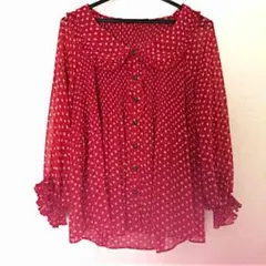 美品★COCO DEAL チュニック 赤ドット ブラウス