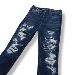 アメリカンイーグル SUPER HI-RISE JEGGING クラッシュ加工