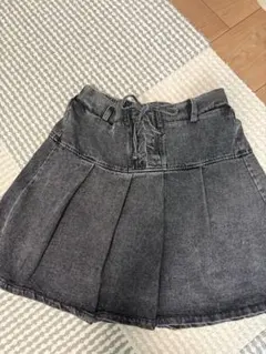 Honeys デニム プリーツ ミニスカート レースアップ ブラック Lのサムネイル