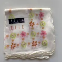 ELLE ハンカチ 花柄 スカラップ縁取り　未使用 ※メルカリ便のサムネイル
