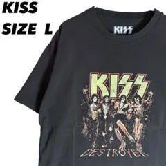 KISS Tシャツ ブラック L キッスTシャツ バンドTシャツ バンT 古着