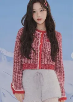 LILY BROWN×MARY QUANTデイジー釦ツイードニットジャケット