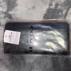 や*ダ様 COACH SIG ACRD ZP ARND 長財布 グリーン - メルカリ