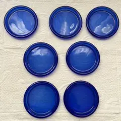 ◇昭和レトロ プレスガラス コースター 6枚 豆皿 茶托 小皿 デッド