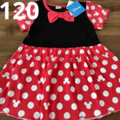 新品Disneyミニーマウスなりき半袖ワンピース120