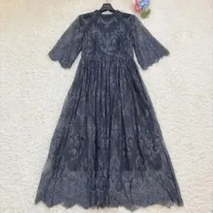 美品♡アサクラ 総レースドレスワンピース ロング丈 パーティドレス オケージョン