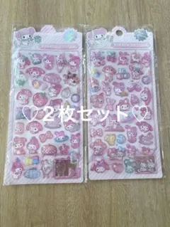 2枚セット！　マイメロ　ウォーターシール　ボンボンドロップシール