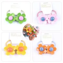 ❬新品❭　子供用 キッズ用 ヘアゴム 髪ゴム 髪飾り　5セット10個入り