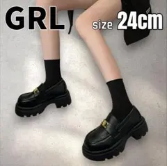 GRL グレイル モノグラムプレート 厚底 ローファー fa035 24