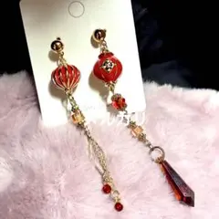 中華風ピアス アシンメトリー