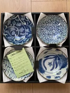 灶師・とうじ『五草花・中皿』5枚 赤津焼・丸幸中島【径16高2cm