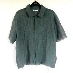 美品　ZARA リーフ柄　シアーシャツのサムネイル