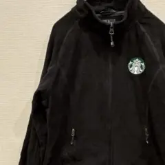 美品✨️【S~M】スターバックス フリースパーカー ブラック シンプル レディース