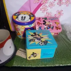 ミッキーマウス 缶 3個セット 空き缶