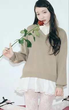 完売品 LILY BROWN シャツドッキングフリルミニワンピース