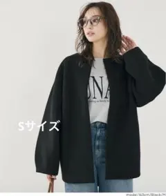 coca 今期も大人気完売 バウンススウェットノーカラーコート S 黒 春 行事