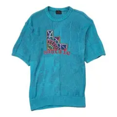 90s Santa fe ビンテージ半袖コットンニットセーター　刺繍ロゴ　4のサムネイル