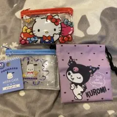 サンリオ クリアポーチ、巾着セット