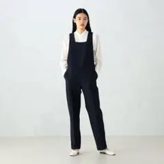 美品✨BACCA　シアサッカーサロペット　ネイビー　34