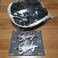 Rady シュシュ&クリスタルヘアピン(シルバー)2個セット