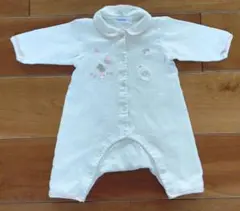 familiar 刺繍デザインロンパース ホワイト