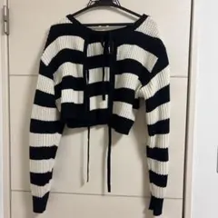 ストライプ クロップドセーター 長袖