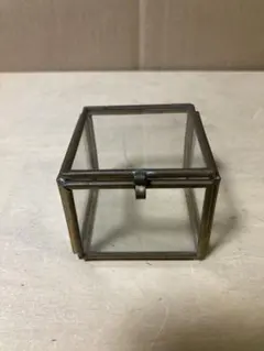 ジュエリーボックス　真鍮フレーム　ガラスボックス　古道具　ビンテージ