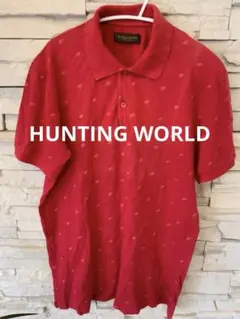 HUNTING WORLD ポロシャツ レッド 総柄のサムネイル
