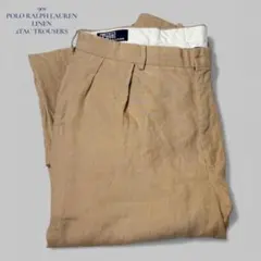 90s ポロ ラルフローレン リネン ツータック トラウザーズ チノ パンツ