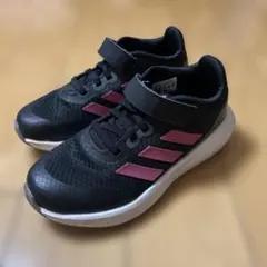 アディダス スニーカー 黒×ピンク 19cm